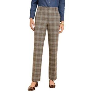 Talbots Hampshire Ankle Pant Brown Plaid Cotton Blend Size 6P
